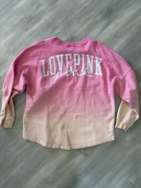 PINK Ombre "LOVE PINK" Crewneck Varsity Sweatshirt